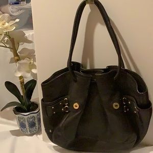 Cole Haan BROWN pebbled leather bag, snap closure great condition